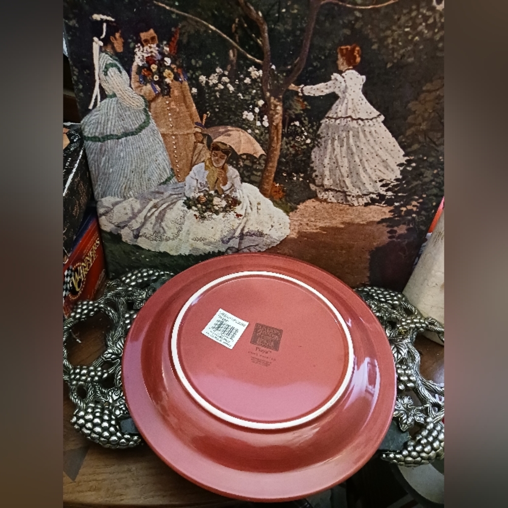Tabletops Gallery Stoneware "Playa" Red 10.5"Brick Set/4 Dinner Plates Retired🍅